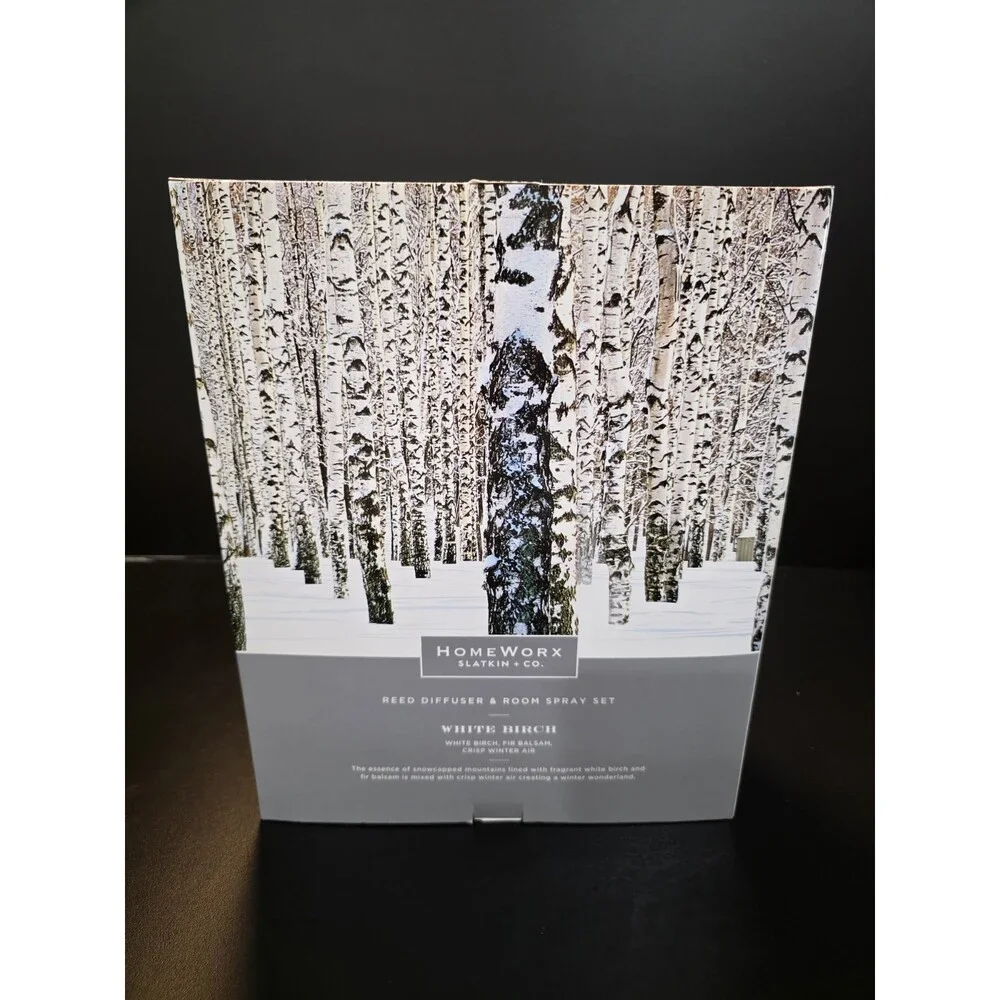 HomeWorx Slatkin Co White Birch Reed Diffuser Room Spray Gift Set Essential Oils